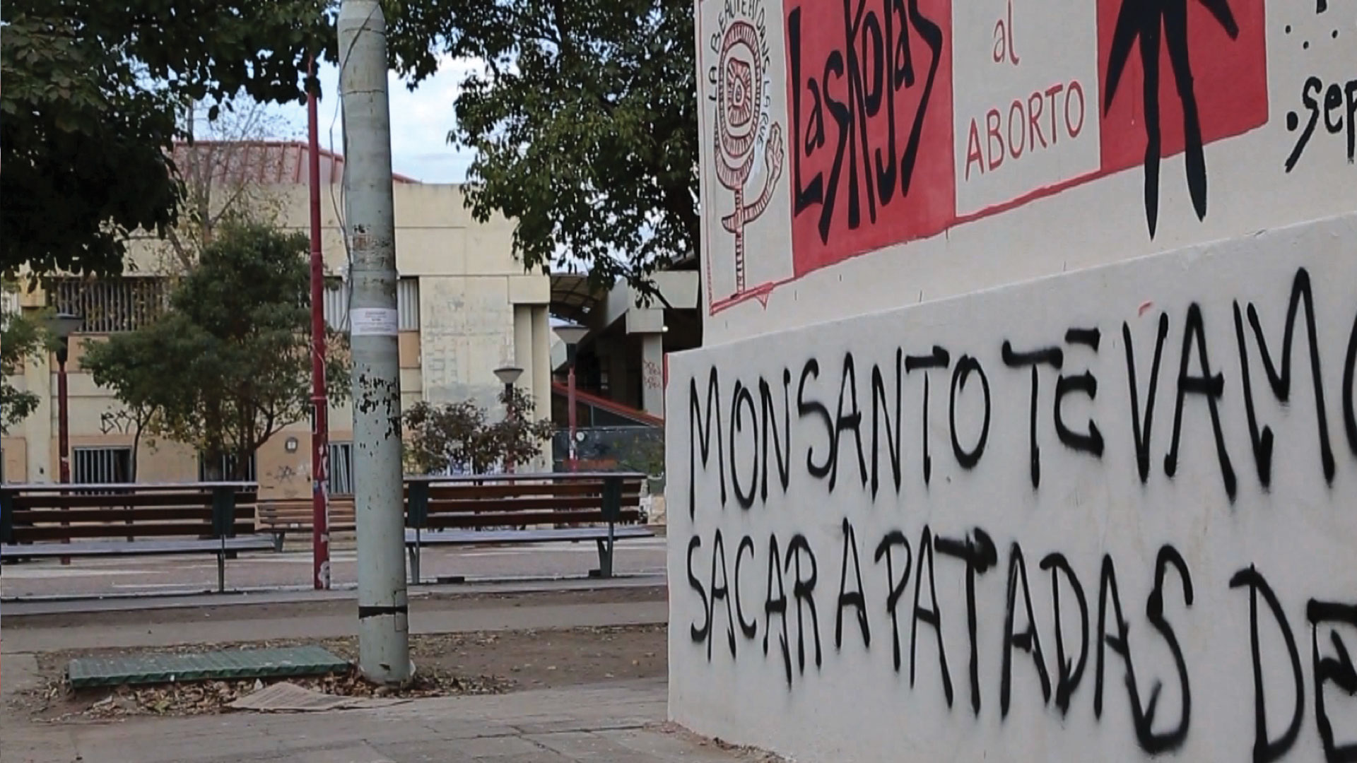 Genetically Modified Children Graffiti in Argentina city protesting the use of Monsanto agrochemicals like Roundup